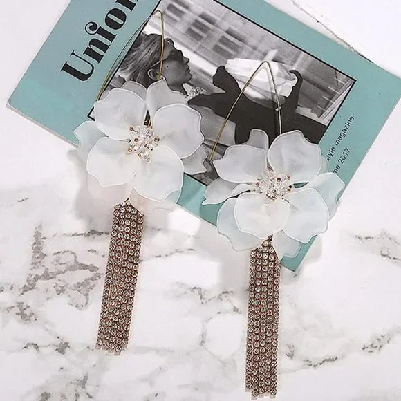 ♥Anthro Crystal Petal Earrings ♥ - Picture 4 of 5